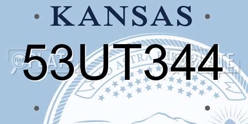 53UT344 Kansas License Plate