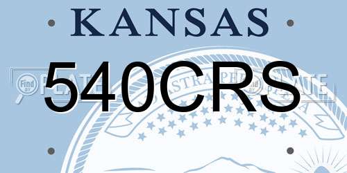 540CRS Kansas License Plate