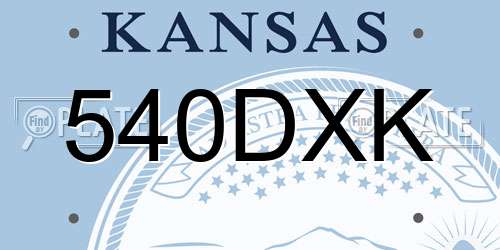 540DXK Kansas License Plate