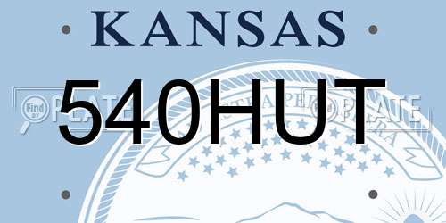 540HUT Kansas License Plate