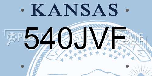 540JVF Kansas License Plate