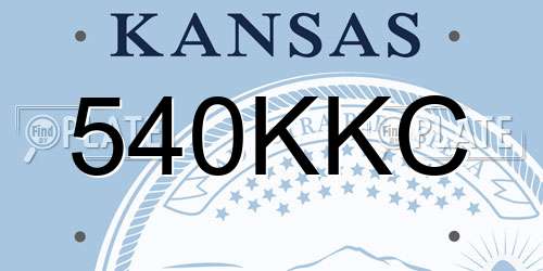 540KKC Kansas License Plate