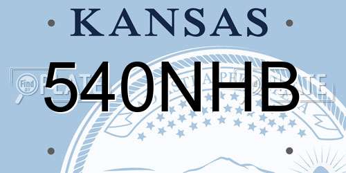 540NHB Kansas License Plate