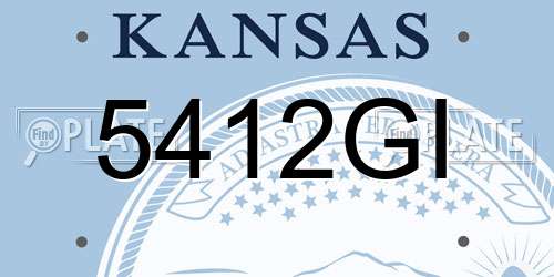 5412GI Kansas License Plate
