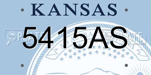 5415AS Kansas License Plate