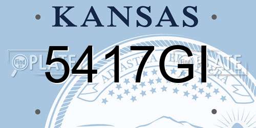 5417GI Kansas License Plate
