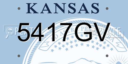 5417GV Kansas License Plate