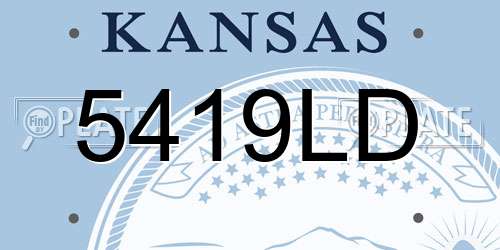 5419LD Kansas License Plate