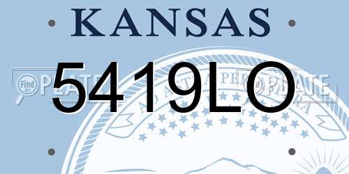 5419LO Kansas License Plate