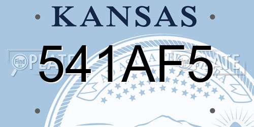 541AF5 Kansas License Plate