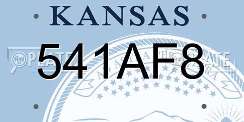541AF8 Kansas License Plate