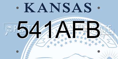 541AFB Kansas License Plate