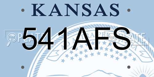541AFS Kansas License Plate