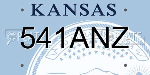 541ANZ Kansas License Plate
