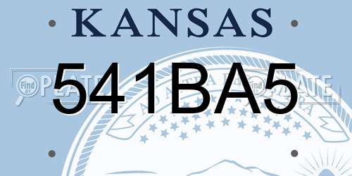 541BA5 Kansas License Plate