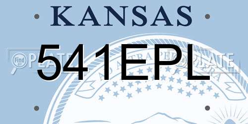 541EPL Kansas License Plate