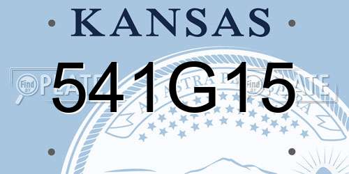 541G15 Kansas License Plate
