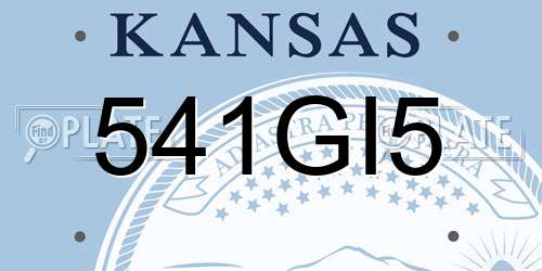 541GI5 Kansas License Plate