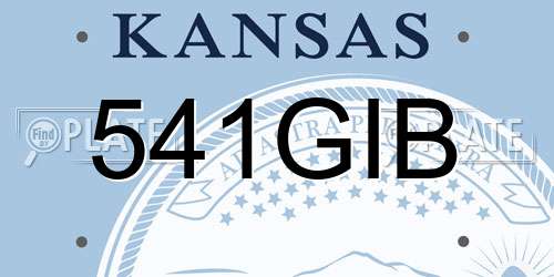 541GIB Kansas License Plate