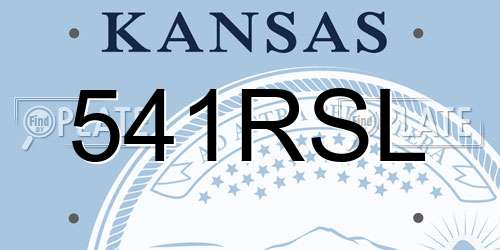 541RSL Kansas License Plate