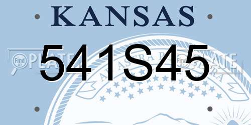 541S45 Kansas License Plate