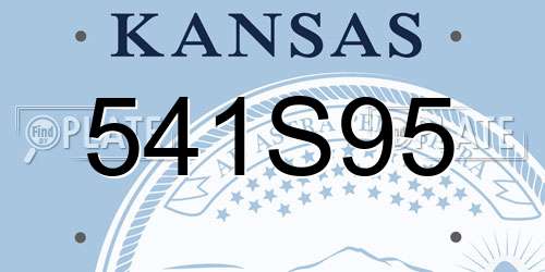 541S95 Kansas License Plate