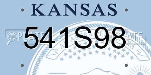 541S98 Kansas License Plate
