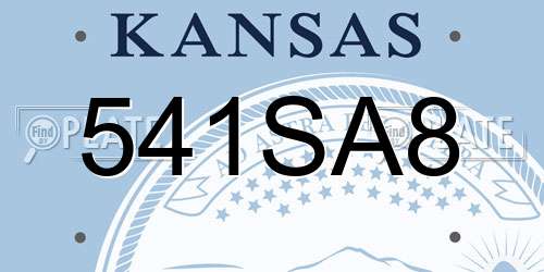 541SA8 Kansas License Plate