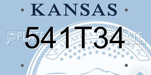 541T34 Kansas License Plate
