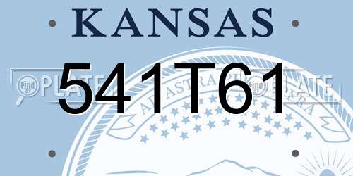 541T61 Kansas License Plate