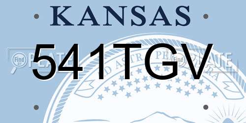 541TGV Kansas License Plate