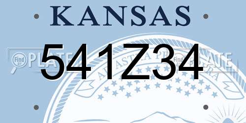 541Z34 Kansas License Plate