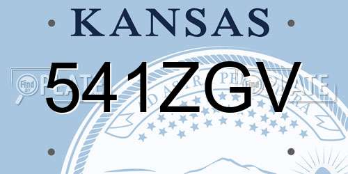 541ZGV Kansas License Plate
