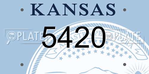 5420 Kansas License Plate