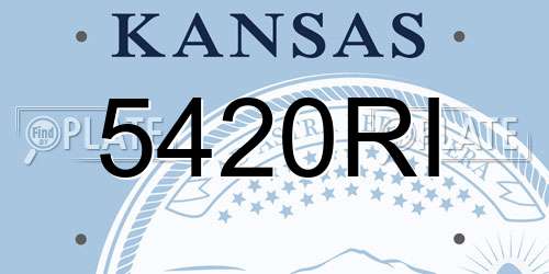 5420RI Kansas License Plate