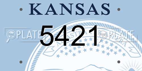 5421 Kansas License Plate