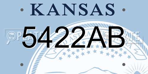 5422AB Kansas License Plate