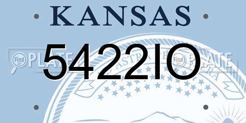 5422IO Kansas License Plate