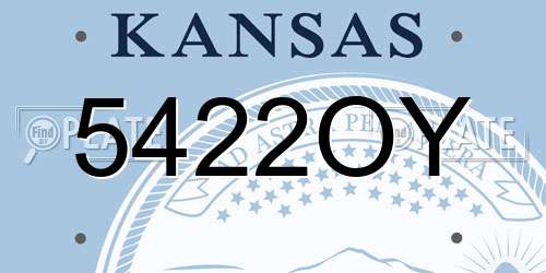 5422OY Kansas License Plate