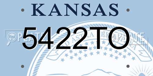 5422TO Kansas License Plate