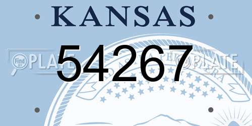 54267 Kansas License Plate