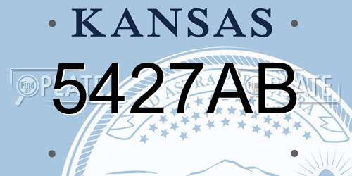 5427AB Kansas License Plate