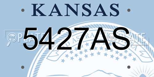 5427AS Kansas License Plate