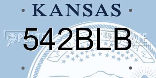 542BLB Kansas License Plate
