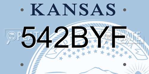 542BYF Kansas License Plate