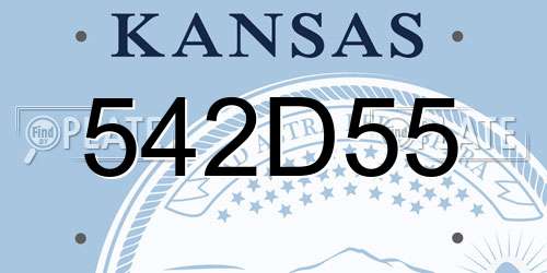 542D55 Kansas License Plate