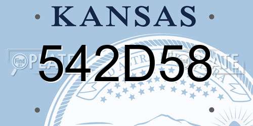 542D58 Kansas License Plate