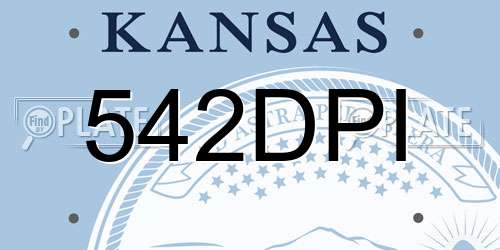 542DPI Kansas License Plate