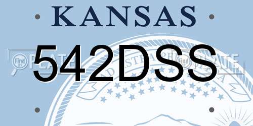 542DSS Kansas License Plate
