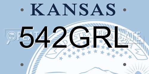 542GRL Kansas License Plate